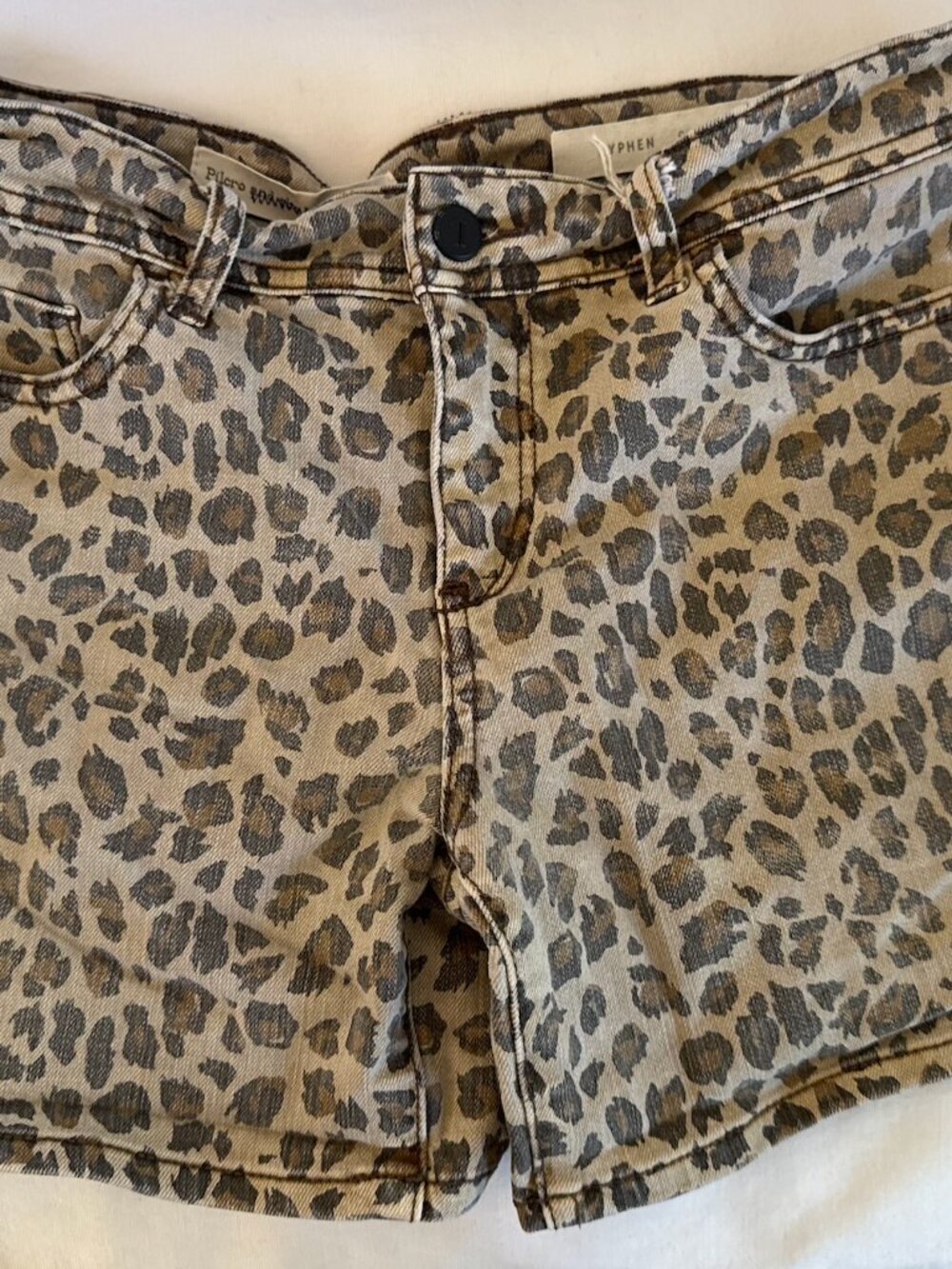 Pilcro & the Letterpress Leopard Print Denim Shorts